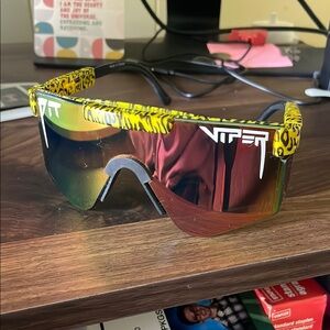 Pit Viper Sunglasses with Yellow Leopard Print